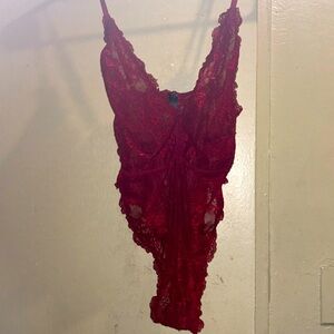 Forever 21 Red lace bodysuit